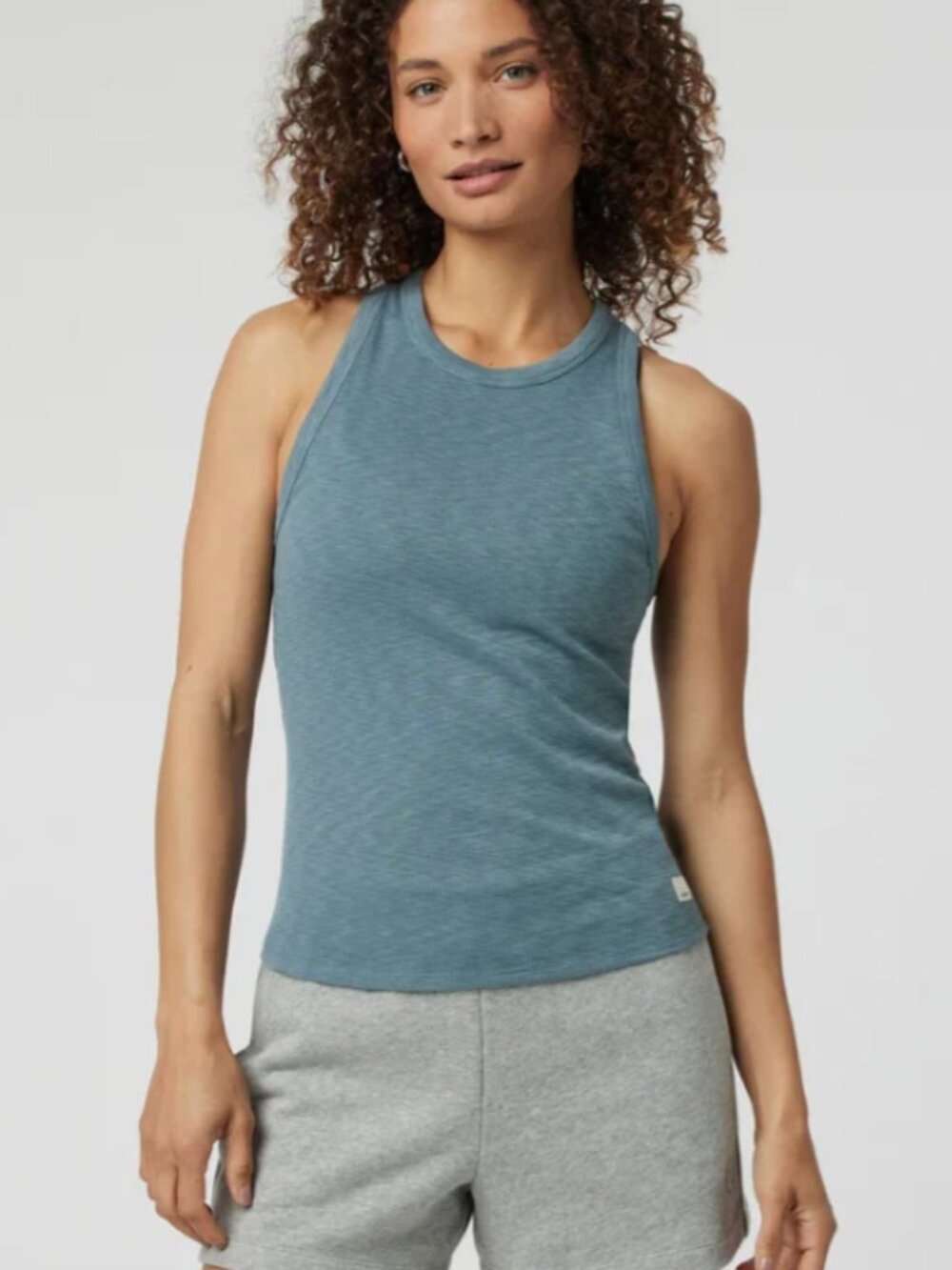 Vuori Sunrise High Neck Tank Women's Blue Racerback Tank Top size Medium